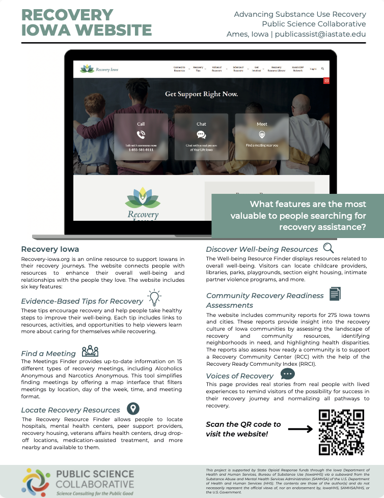 Recovery Iowa website quick read