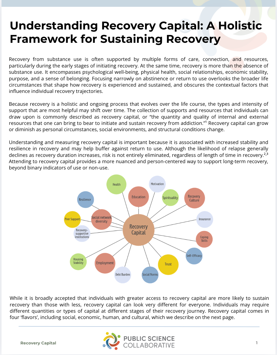 Understanding Recovery Capital: A Holistic Framework for Sustaining Recovery