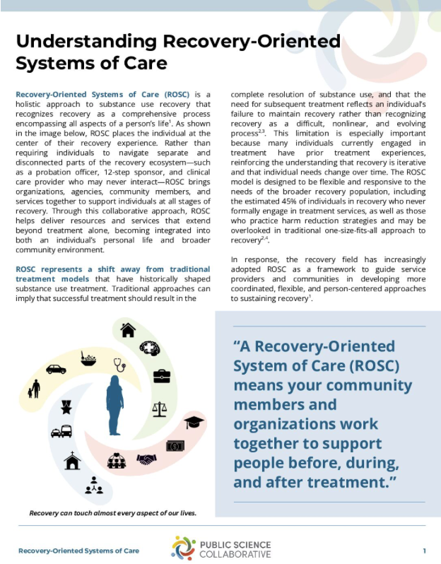 Recovery Oriented Systems of Care report cover