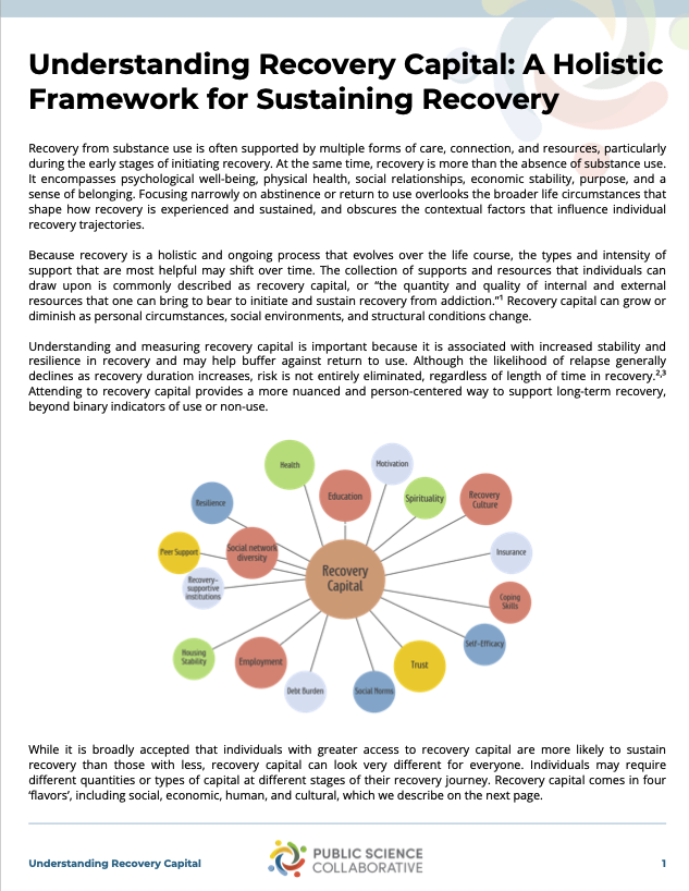 Understanding Recovery Capital research brief cover